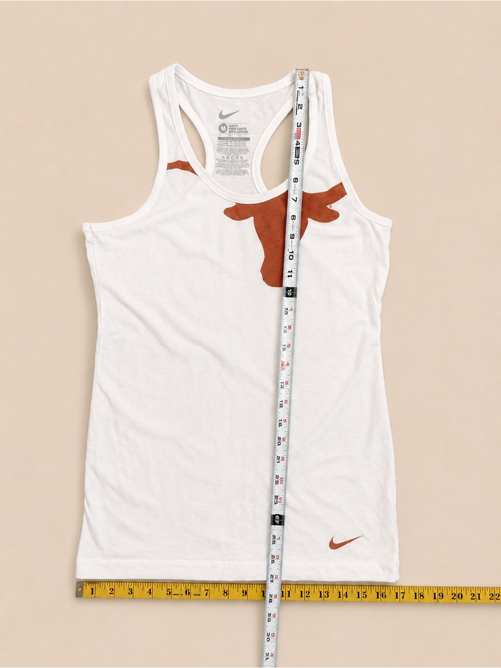 Nike Texas Longhorns Tank Top Women’s M White Orange Racerback Slim Fit - Picture 4 of 5